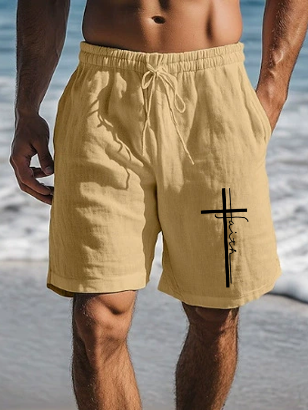 Men's Faith Cross Christian Beach Shorts