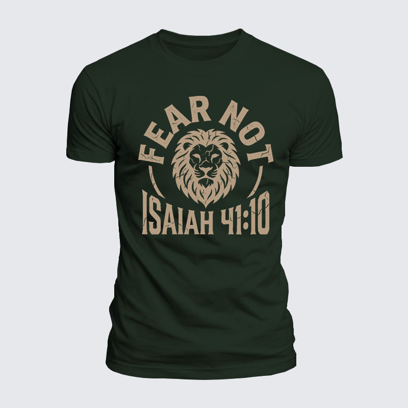 Fear Not Isaiah 41:10 Jesus God Christian  – Luxe Mercerized Interlock Cotton Tee