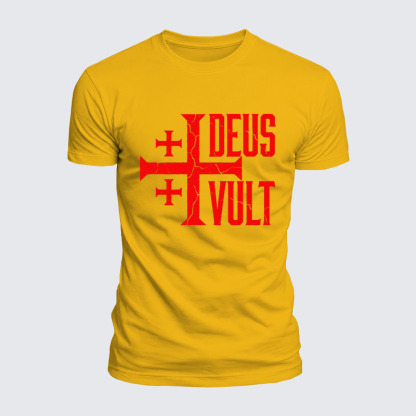 Deus Vult Jesus God Christian  – Luxe Mercerized Interlock Cotton Tee