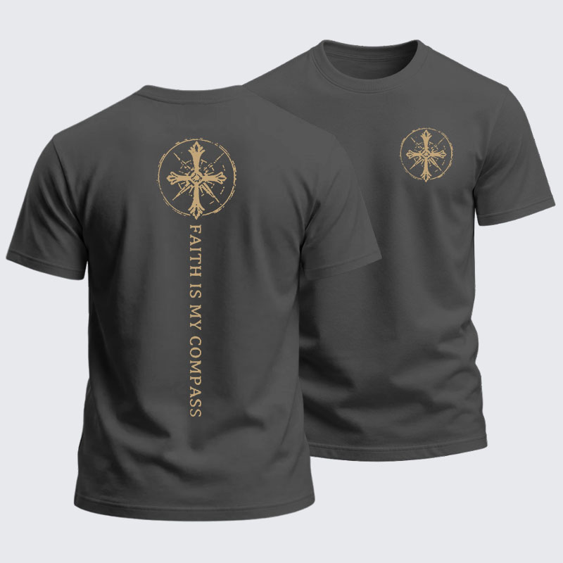 Heavyweight Cotton Tee -Faith Is My Compass
