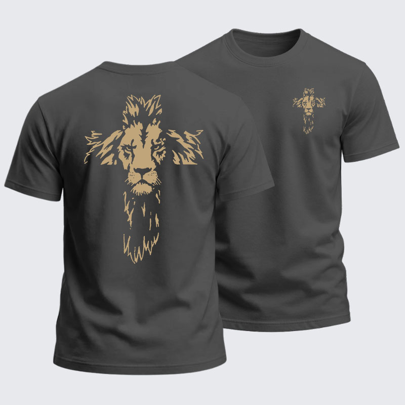 Heavyweight Cotton Tee -Lion Cross