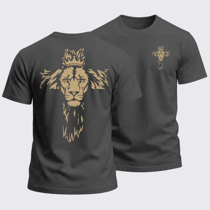 Heavyweight Cotton Tee -Lion Cross