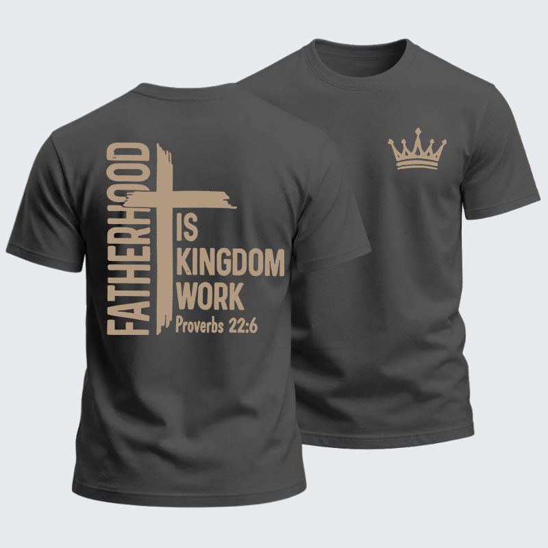 Heavyweight Cotton Tee - Fatherhood is Kingdom Work