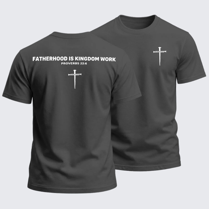 Heavyweight Cotton Tee - Fatherhood is Kingdom Work