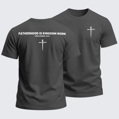 Heavyweight Cotton Tee - Fatherhood is Kingdom Work