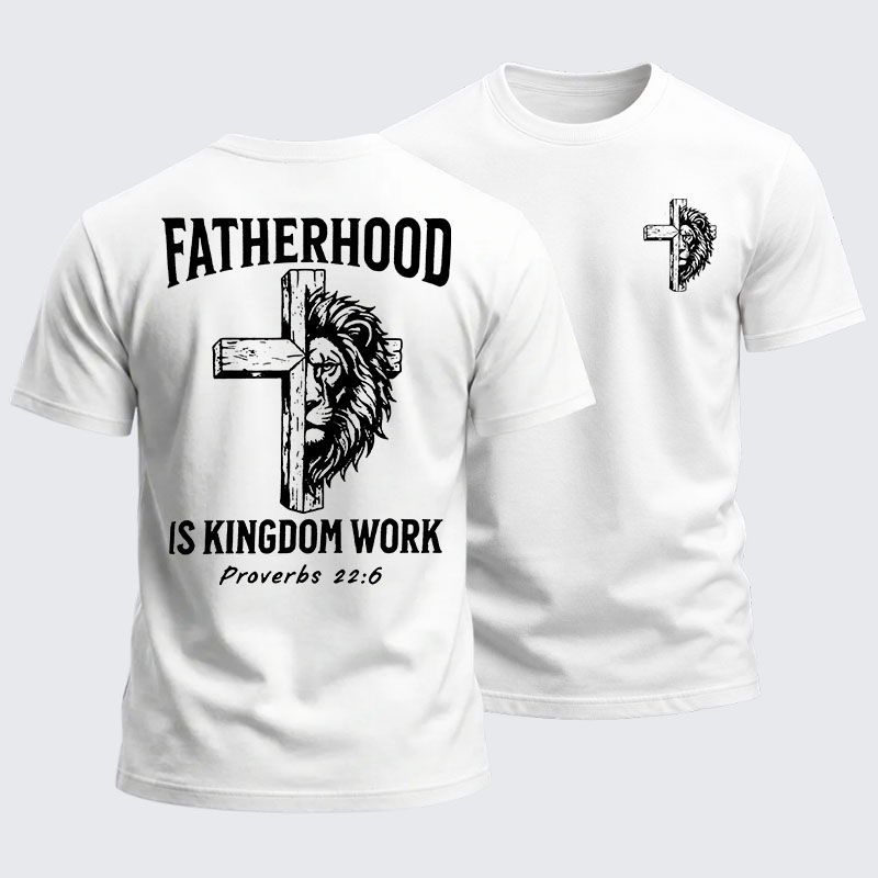 Heavyweight Cotton Tee - Fatherhood is Kingdom Work