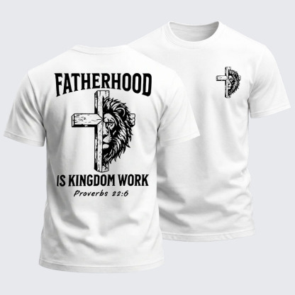 Heavyweight Cotton Tee - Fatherhood is Kingdom Work