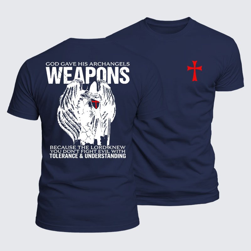 Luxe Mercerized Cotton Tee - God Gave His Archangels Weapons