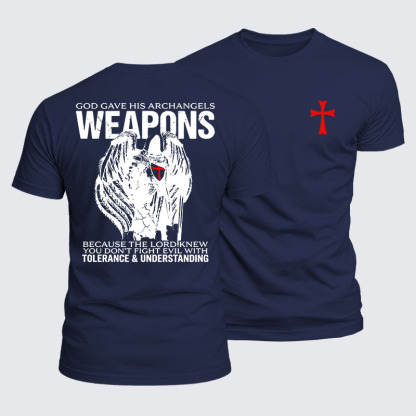 Luxe Mercerized Cotton Tee - God Gave His Archangels Weapons