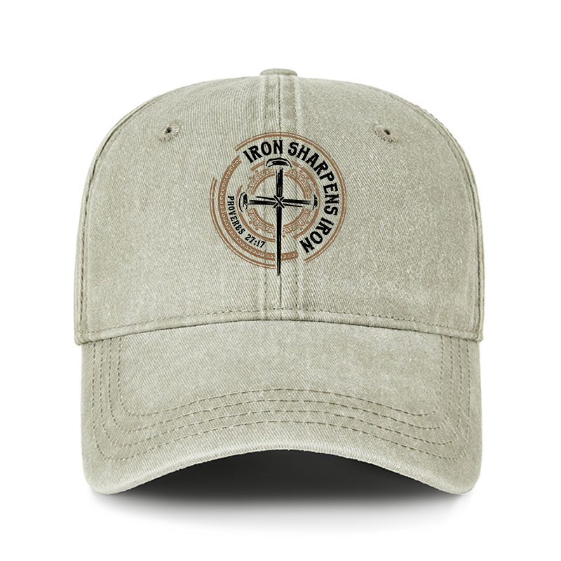 Heritage Washed Cap - Iron Sharpens Iron - Proverbs 27:17