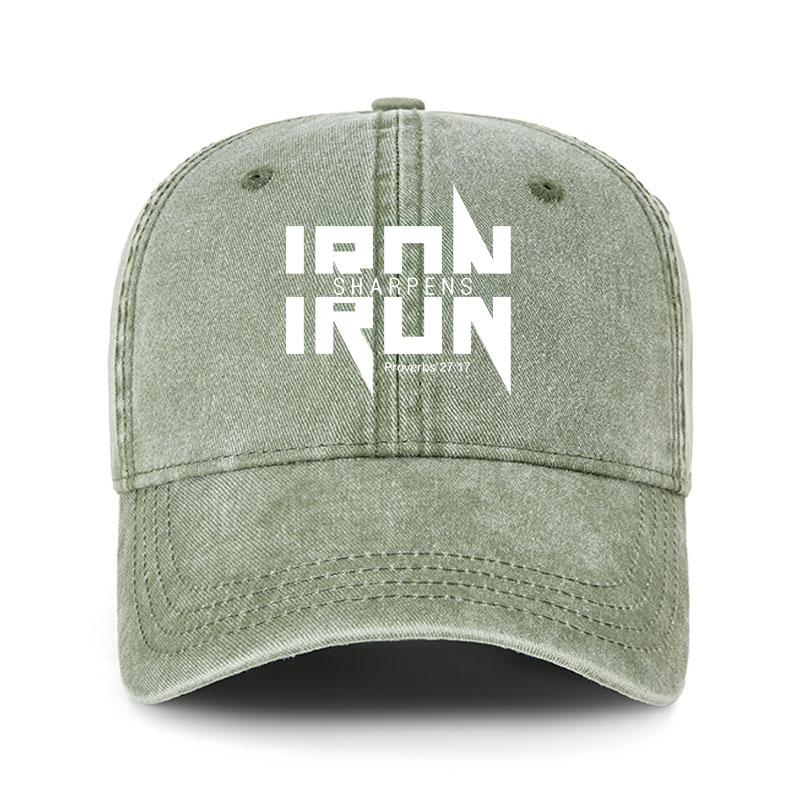 Heritage Washed Cap - Iron Sharpens Iron - Proverbs 27:17
