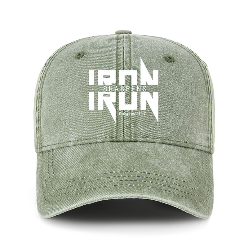 Heritage Washed Cap - Iron Sharpens Iron - Proverbs 27:17