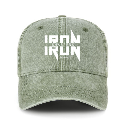 Heritage Washed Cap - Iron Sharpens Iron - Proverbs 27:17