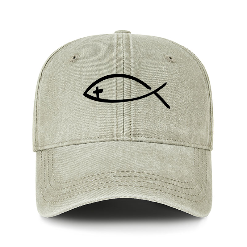 Heritage Washed Cap - Jesus Fish Christ 