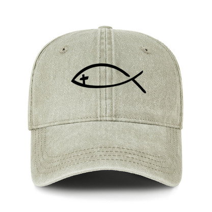 Heritage Washed Cap - Jesus Fish Christ 