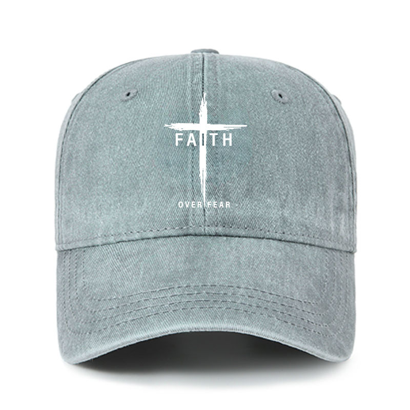 Heritage Washed Cap - Faith Over Fear Cross