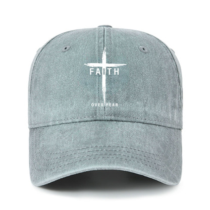 Heritage Washed Cap - Faith Over Fear Cross