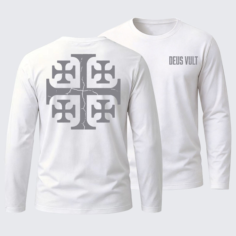 Deus Vult Cotton Long Sleeve T-Shirt