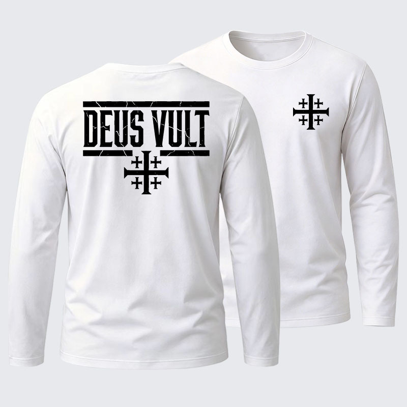 Deus Vult Cotton Long Sleeve T-Shirt