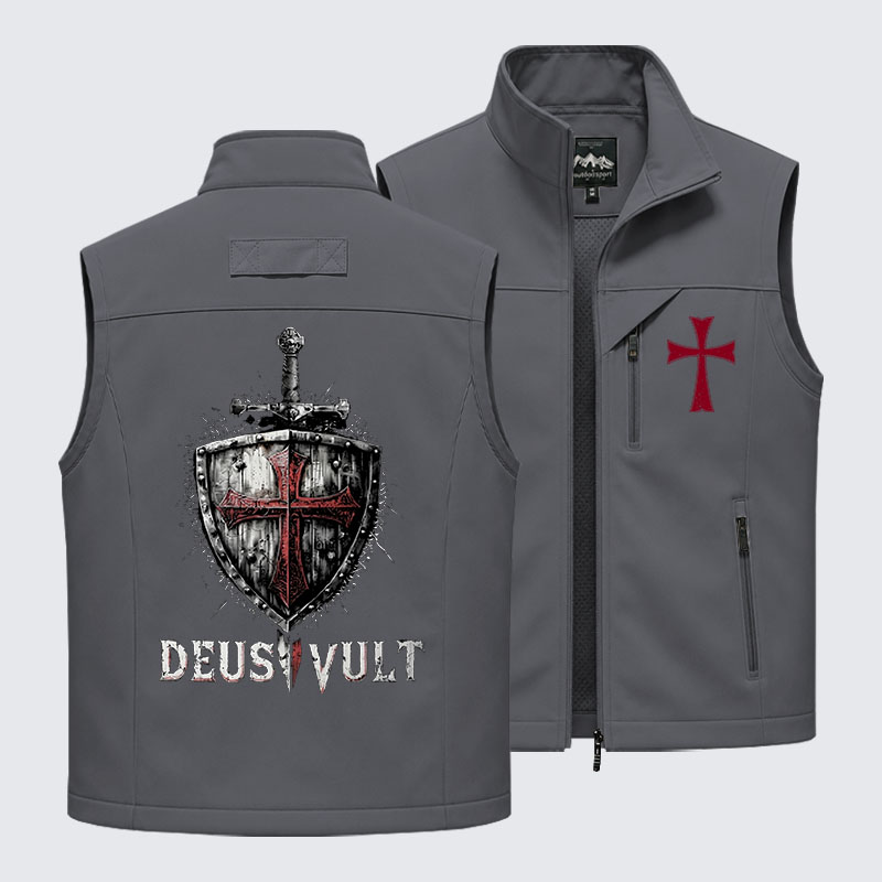 Deus Vult Crusader Shield Templar Cross Outdoor Quick-dry Vest