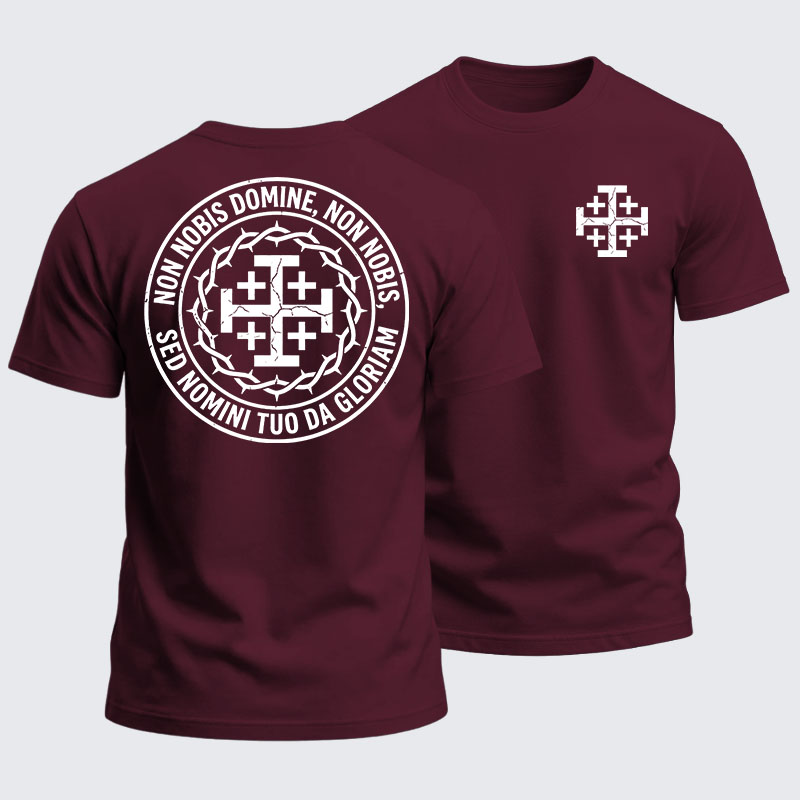 Heavyweight Cotton Tee - Non Nobis Domine, Non Nobis, Sed Nomini Tuo Da Gloriam