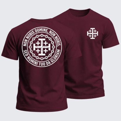 Heavyweight Cotton Tee - Non Nobis Domine, Non Nobis, Sed Nomini Tuo Da Gloriam