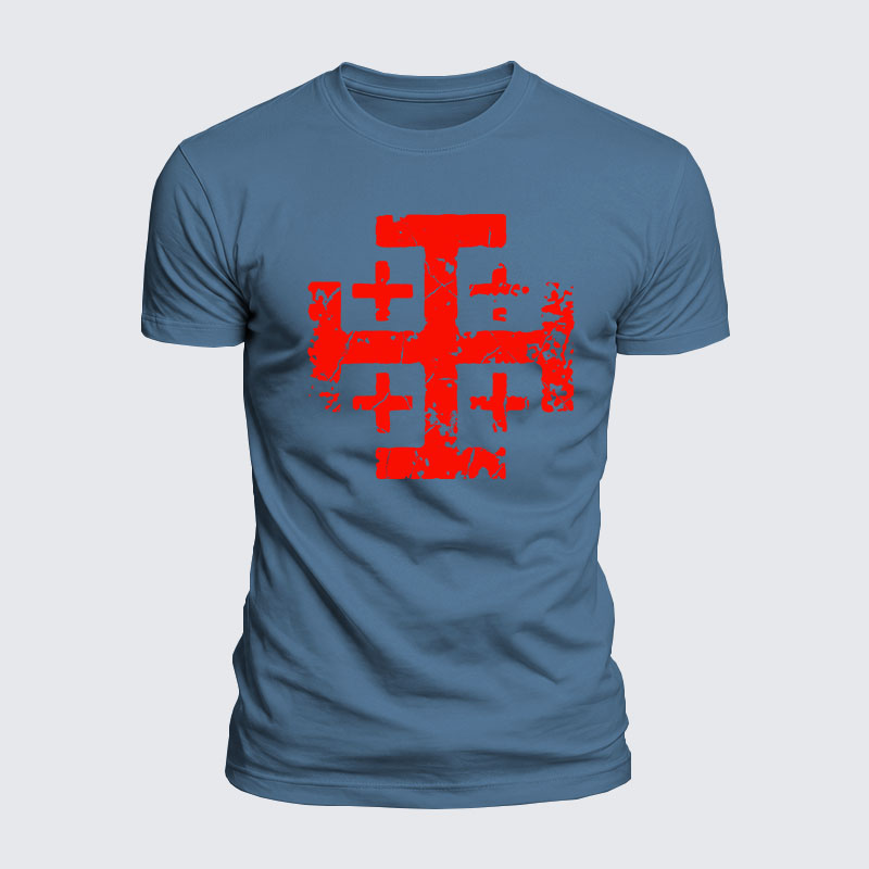 Luxe Mercerized Cotton Tee - Knights Templar Jerusalem Cross