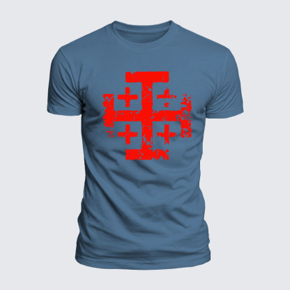 Luxe Mercerized Cotton Tee - Knights Templar Jerusalem Cross