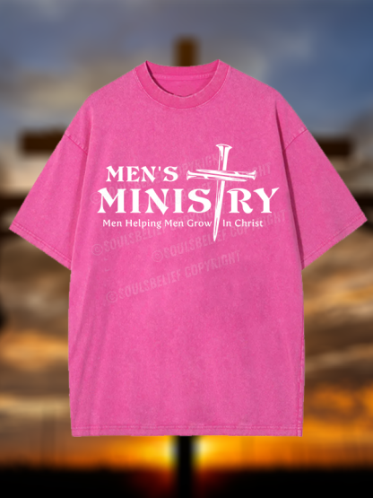 Men's Ministry ,Men Helping Men ,Church ministry Christian Washed T-Shirt