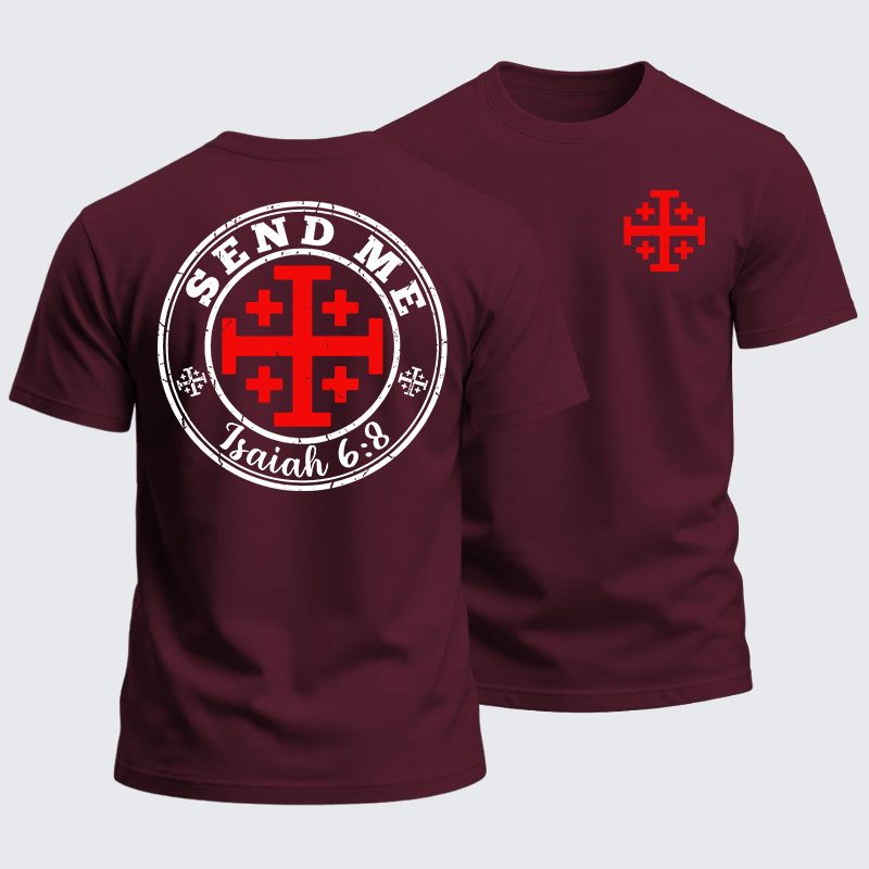 Heavyweight Cotton Tee - Make No Peace with Evil Knight Templar Jerusalem Cross