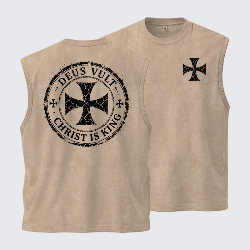 Washed Tank Top - Deus Vult Christ Is King