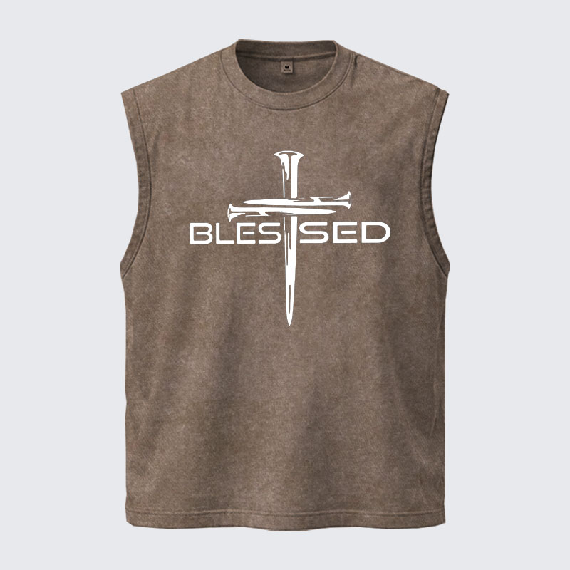 Washed Tank Top - Cross Blessed