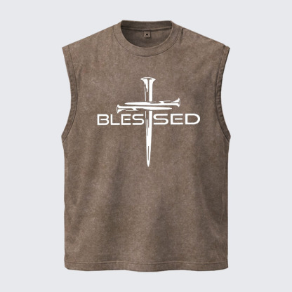 Washed Tank Top - Cross Blessed
