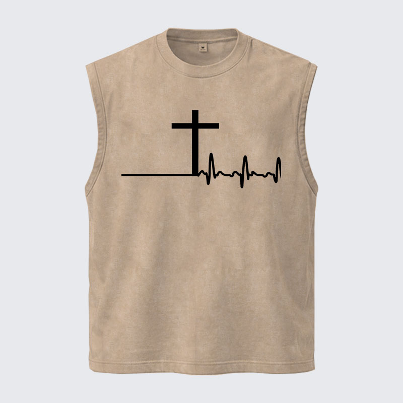 Washed Tank Top -  ECG Cross