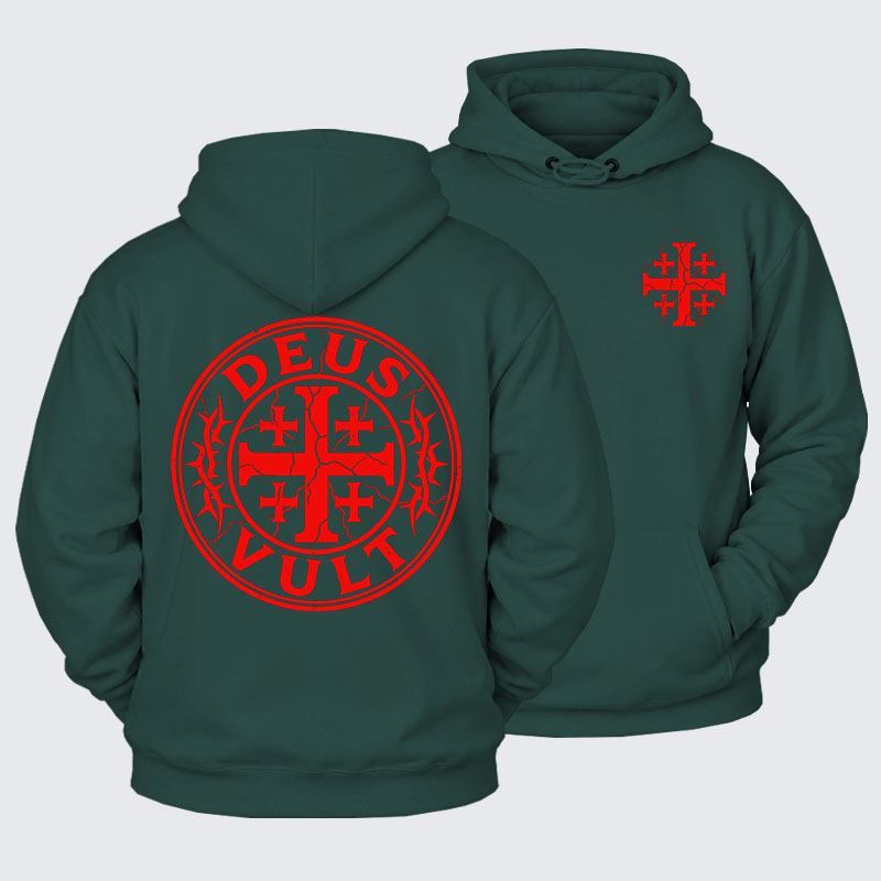 Plush Fleece-Lined Hoodie - Deus Vult