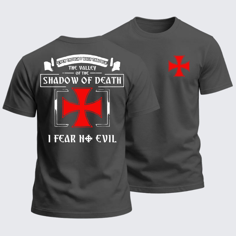 Heavyweight Cotton Tee - Even Though I Walk Through The Valley Of The Shadow Of Death, I Fear No Evil.