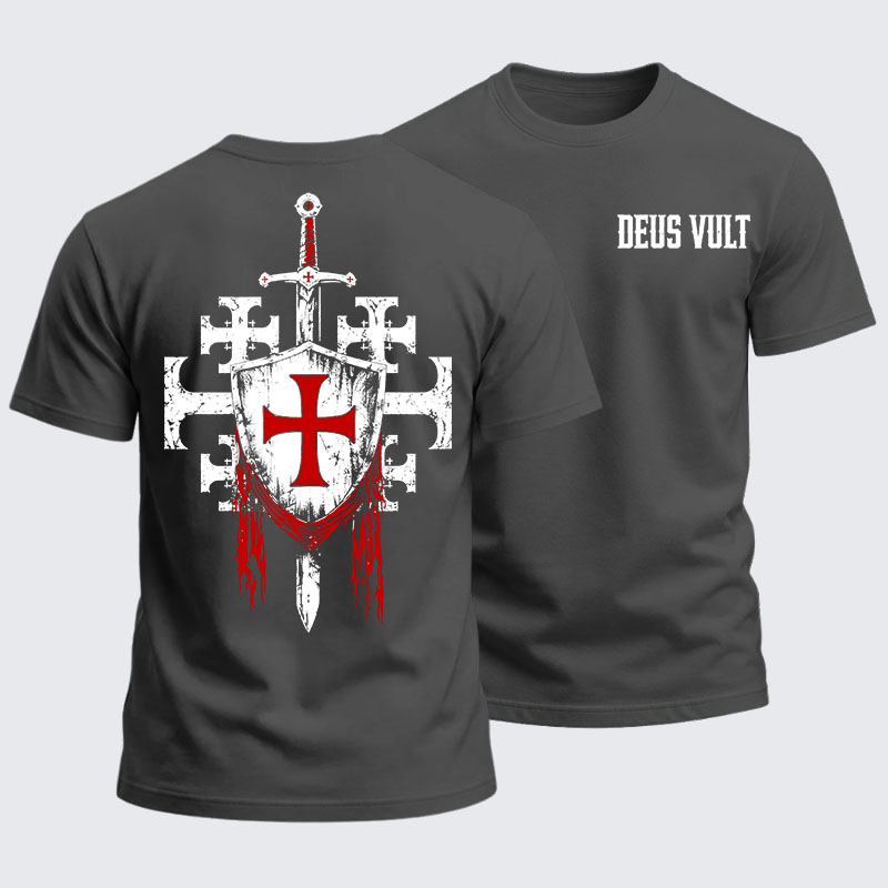 Heavyweight Cotton Tee - Deus Vult: God Wills It
