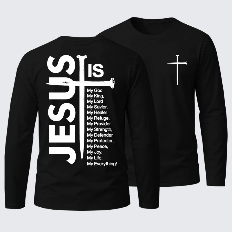 Men's  faith God'S Strong Hand Is Over My Life Long Sleeve T-Shirt