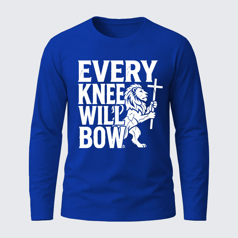 Every Knee Will Bow Cotton Long Sleeve T-Shirt