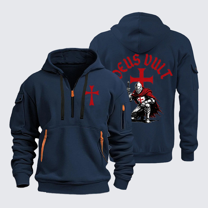 Zipper Hoodies -  Templar Knight Crusader Deus Vult