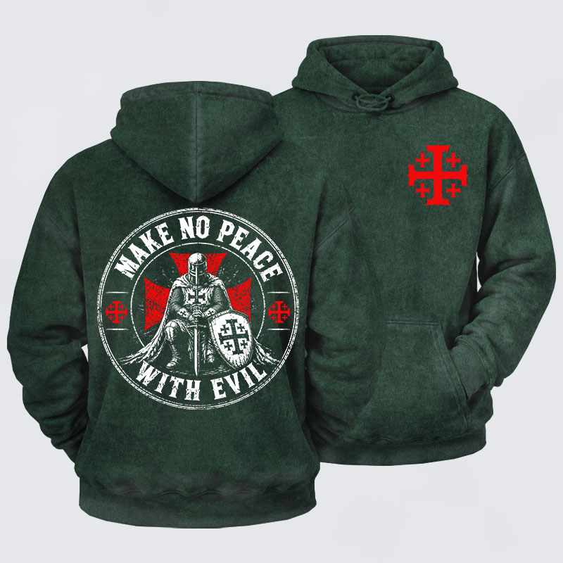 Washed Hoodie - Make No Peace With Evil