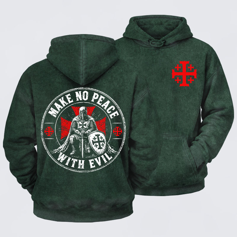 Washed Hoodie - Make No Peace With Evil