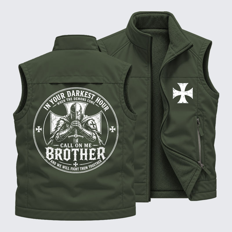 Reversible Fleece-Lined Outdoor Vest - Call On Me Brother – Knights of Faith