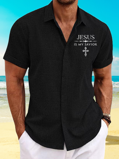 Jesus Is My Savior Jesus God Christian Short Sleeve Shirt