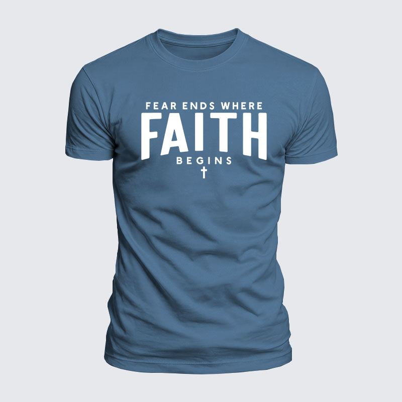 Luxe Mercerized Cotton Tee - Fear Ends Where Faith Begins