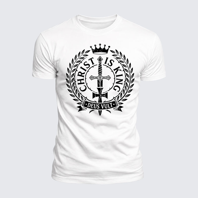 Luxe Mercerized Cotton Tee - Christ Is King Deus Vult 