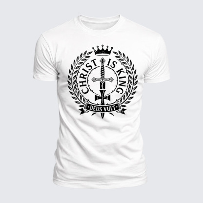 Luxe Mercerized Cotton Tee - Christ Is King Deus Vult 