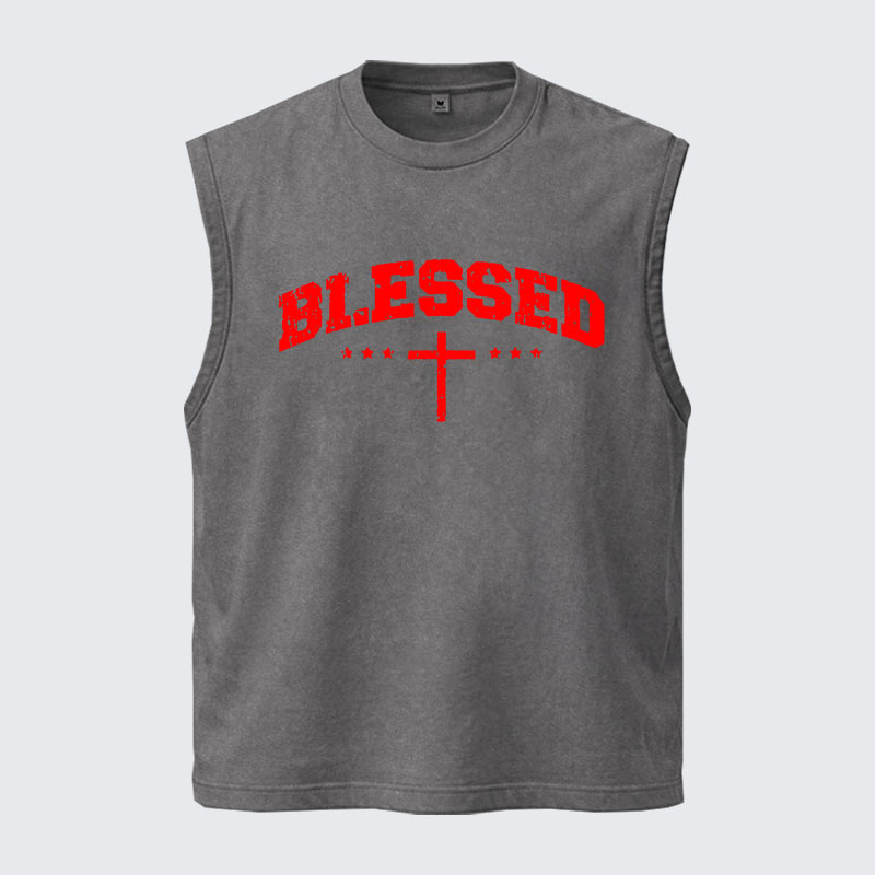 Washed Tank Top - Blessed Cross