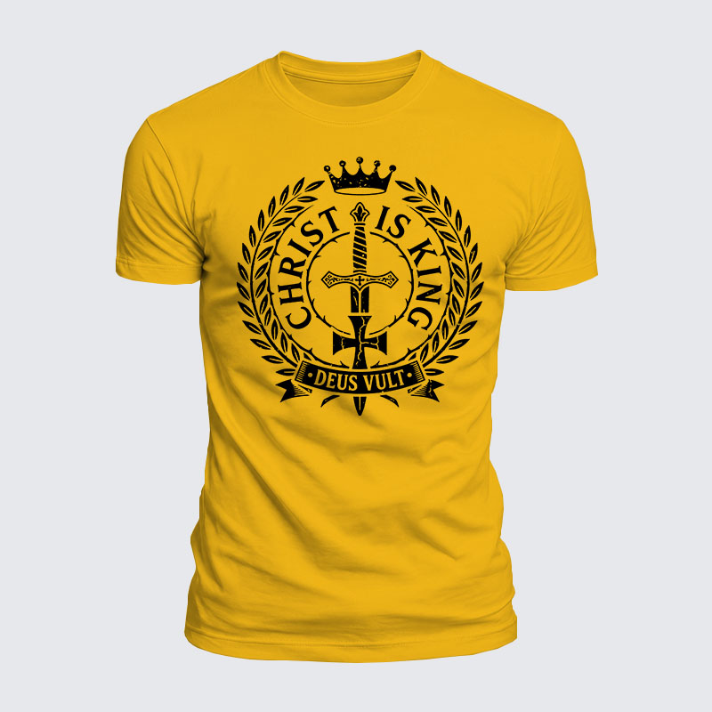 Luxe Mercerized Cotton Tee - Christ Is King Deus Vult 