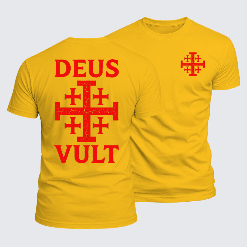 Deus Vult Jesus God Christian  – Luxe Mercerized Interlock Cotton Tee